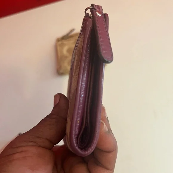 Preowned Coach Purple and Brown Wallet - Picture 3 of 5